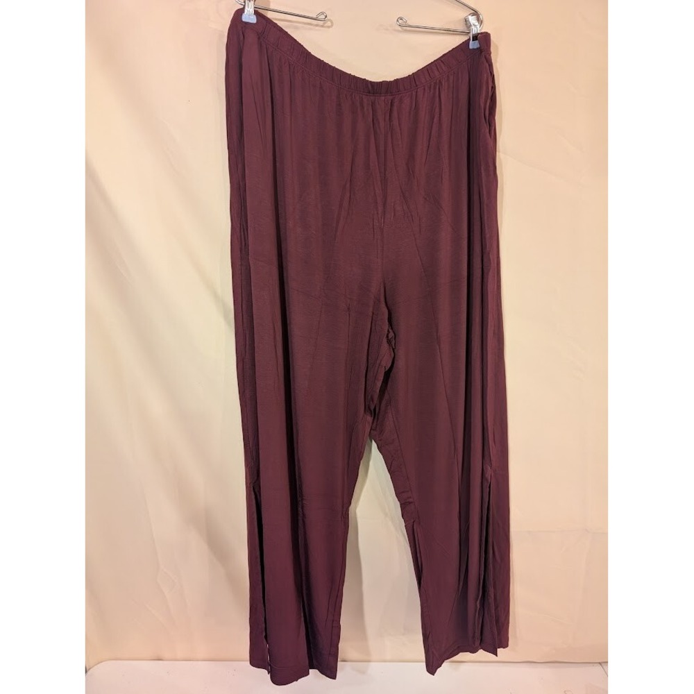 Retreat by Rhonda Shear Lounge Pants 3X Maroon Wide Leg Soft Stretch